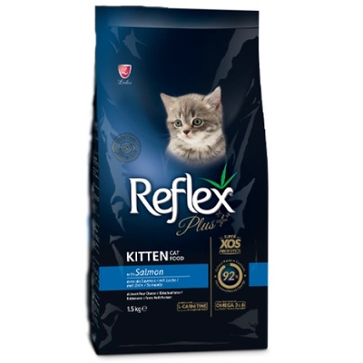 Lider Pet Food Reflex Plus Kitten Food Salmon - Пълноценна храна за подрастващи котки от всички породи със сьомга 1, 5 кг, Турция