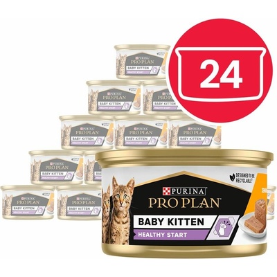 PRO PLAN Kitten Healthy Start paštéta pre mačiatka s kuraťom 24 x 85 g