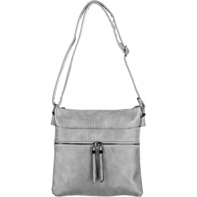 SANDRA dámska crossbody koženková kabelka Tmavosivá