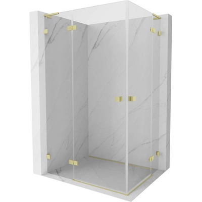 Mexen Lunar L Duo сгъваем душ кабина лява 85 x 80 cm, прозрачна, с четка злато - 834L-085L-080P-55-00 (834L-085L-080P-55-00)