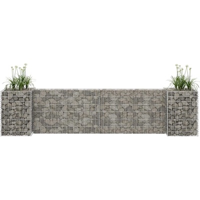 vidaXL Gabionový truhlík ve tvaru písmene H ocelový drát 260x40x60 cm