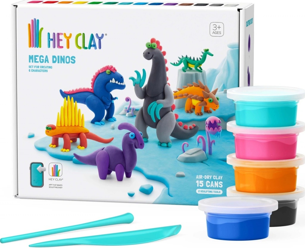 Hey Clay Dinosauři Dinos Kreativní sada 15 Tub Příslušenství