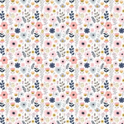 Takoy Viskózové plátno 150 cm mini květiny pastel pink