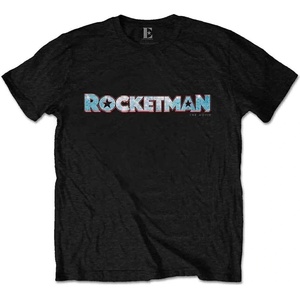 Elton John Rocketman Movie Logo Тениска с къс ръкав Black M (EJTEE18MB02)