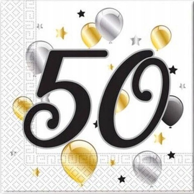 Procos servítky s číslom 50 milestone 33x33cm 20ks