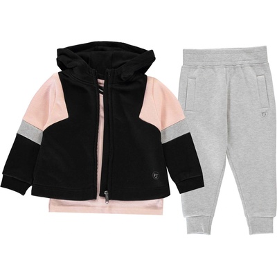 Firetrap Детски комплект Firetrap 3 Piece Jogger Set Infant Girls - Black/Grey