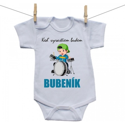 Boodyy Body s krátkym rukávom Keď vyrastiem budem bubeník