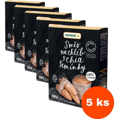 Nominal Bezlepková směs na chléb s chia semínky 5 x 0,5 kg