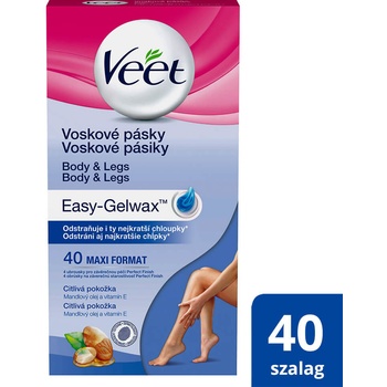 Veet Easy-Gel Obličej depilační voskové pásky pro citlivou pokožku 40 ks