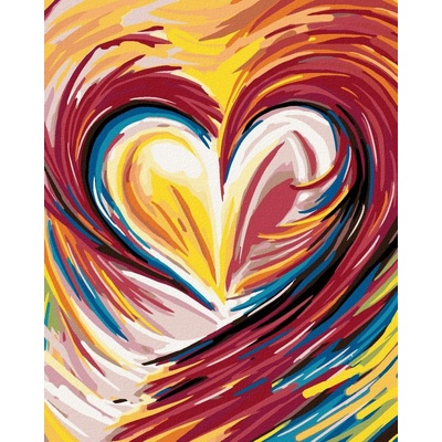 zuty Malování podle čísel Duhové malované srdce 80 x 100 cm vypnuté plátno na rám 8596530002956
