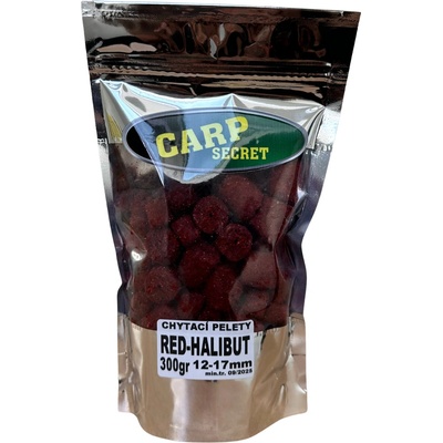 Carp Secret chytací pelety 300 g 12-17 mm Red Halibut