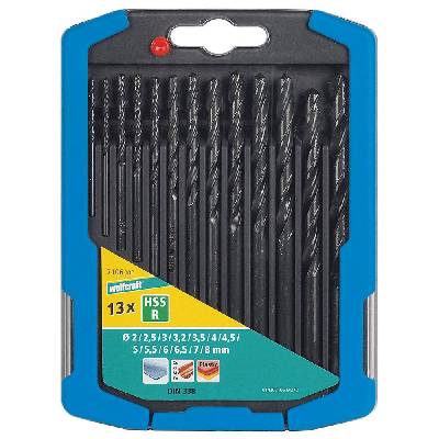 Wolfcraft Sada 13ks špirálové vrtáky do kovu valcovaný HSS o2-8mm 7106000