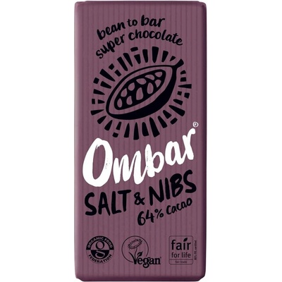 Ombar Bio raw se solí a nibs 70 g