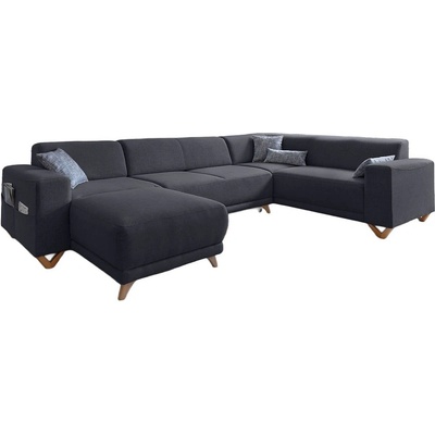 Miuform Антрацитен разтегателен/с място за съхранение ъглов диван (десен ъгъл/U форма) Classy Sophie - Miuform (B540LIN19)