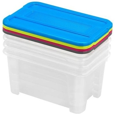 Heidrun Plastový úložný box s víkem TexBox 4x4,5l