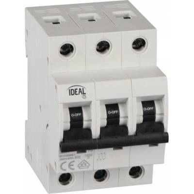 Jistič 3P KMB10-B32/3, 32A, 400V, na lištu TH35, IP20, 3 moduly