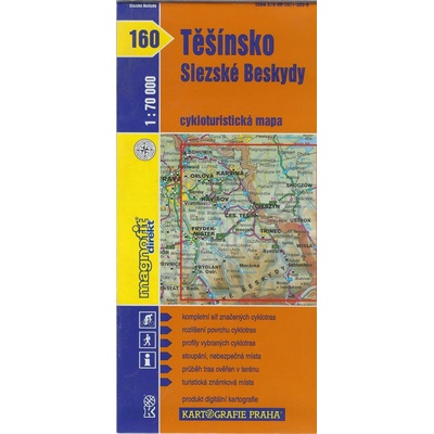 Těšínsko Slezské Beskydy cykloturistická mapa