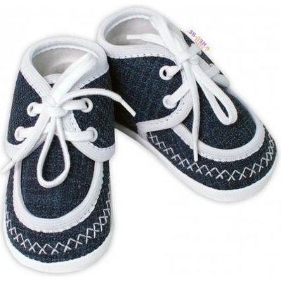 Baby Nellys kojenecké capáčky botičky s obšitím jeans