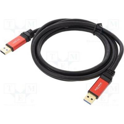 Delock 82745 USB A vidlice z obou stran zlacený 2m černý