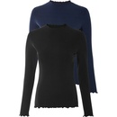 esmara® Dámske tričko s dlhým rukávom 2 kusy čierna modrá