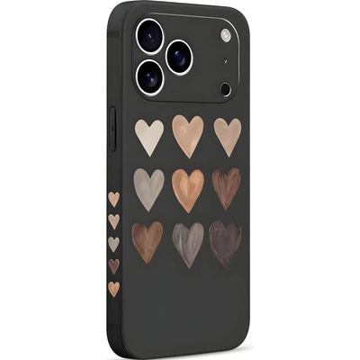 Apple Pnakqil калъф Hearts за Apple iPhone 17 Pro Max - Черен KP39896