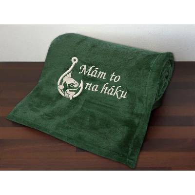 Povlečení Plus Deka pro rybáře Mám to na háku zelená 150x200