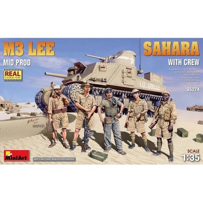MiniArt Tank M3 LEE Mid. Production SAHARA w/crew 5 fig. 35274 1:35