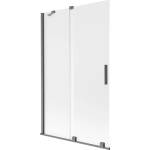Mexen Velar параван за вана с 2 крила плъзгащ се 110 x 150 cm, матиран, gun gray четкан (896-110-000-31-66)