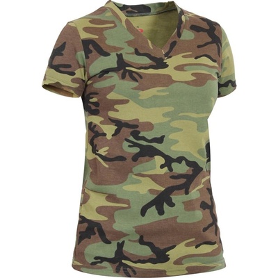 Rothco Triko dámské V-výštřih prodloužené WOODLAND