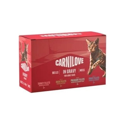 CARNILOVE Cat POUCH GRAVY MULTIPACK 4 x 12 x 85 g