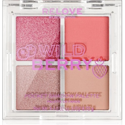 Revolution Relove Pocket Palette paletka očních stínů Wild Berry 4 x 0,72 g