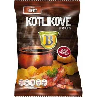 Kotlíkové brambůrky s příchutí slaniny 120 g