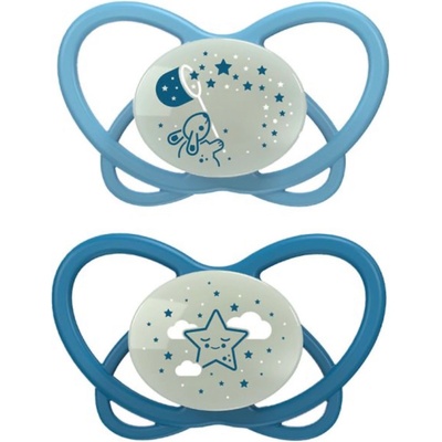 NIP Силиконови залъгалки NIP My Butterfly Green - Зайче и звездичка, 0-6 м, 2 броя, сини (34000821316249)