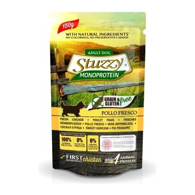 Stuzzy Monoprotein Grain& Gluten Free Fresh Chicken - Пауч за израснали кучета с пилешко месо, 150 гр