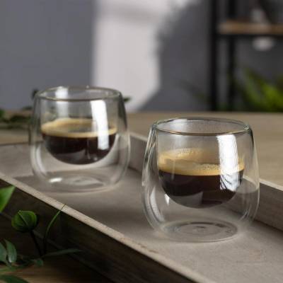 Haushalt international Dvoustěnná sklenice Espresso 2 x 80 ml