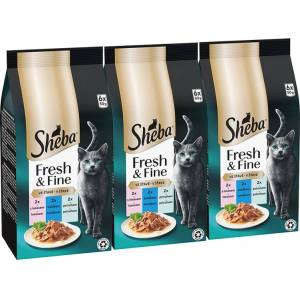 Sheba Fresh & Fine консерви за котки, пиле, пъстърва и сьомга 3 x (6x50 g)