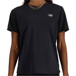 New Balance Дамска тениска New Balance Women's Athletics S/S Running shirt - Black Heat - размер XS (916-1222-0111)