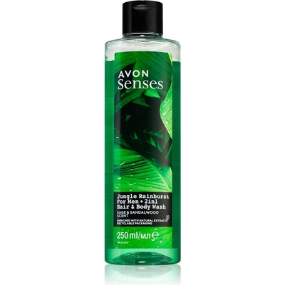 Avon Senses Jungle Rainburst душ гел и шампоан 2 в 1 250ml
