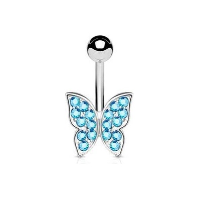 Šperky4U piercing do pupíku motýlek WP01180-Q