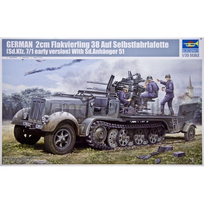 Trumpeter 2cm Flakvierling 38 Auf Selbstfahrlafette Sd.Kfz.7/1 early version 1:35