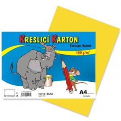 Kreslicí karton A4/180g žlutá 50 listů