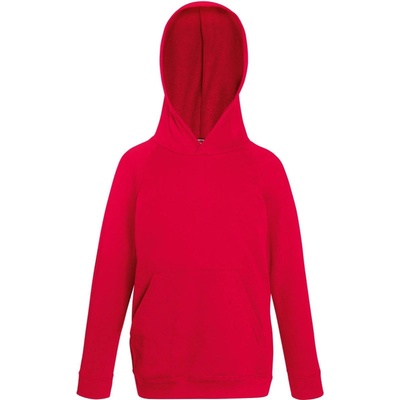 Fruit of the Loom F.O.L. Kids Lightweight Hooded Sweat red