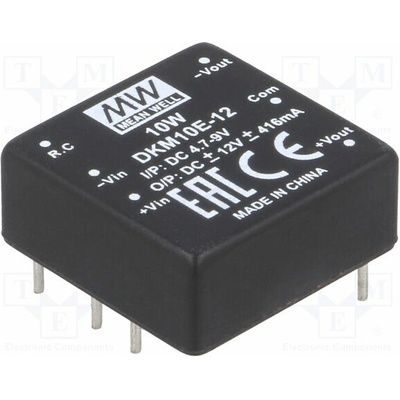 MEAN WELL DKM10E-12 Měnič: DC/DC; 10W; Uvst: 4,7÷8VDC; Uvýst: 12VDC; Uvýst2: -12VDC; DIP