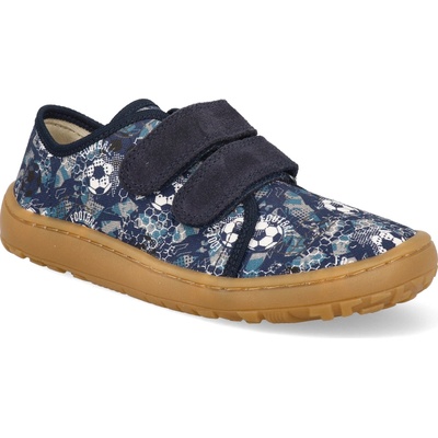 Froddo Barefoot plátené topánky Canvas Blue modré futbalové