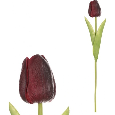 Umelý penový Tulipán mini, tmavočervená, 5 x 5 x 34 cm