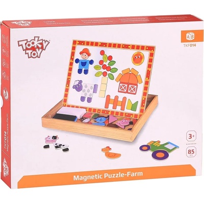 Tooky Toy Двустранна магнитна дъска Tooky Toy - Ферма (TKF014)
