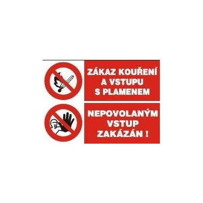 MAGG Zákaz kouření a vstupu s plamenem - Nepovolaným vstup zakázán - samolepka A5