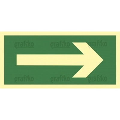 Grafiko | Směrová šipka (vlevo, vpravo) - fotoluminiscenční - Materiál Plast, Rozměr 300x150mm