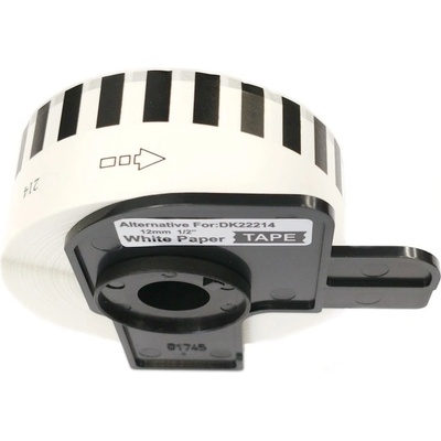Etikety / štítky pro tiskárny BROTHER QL - typ DK-22214 - kompatibilní - 12 mm x 30,48 m, bílá (papírová samolepící role)