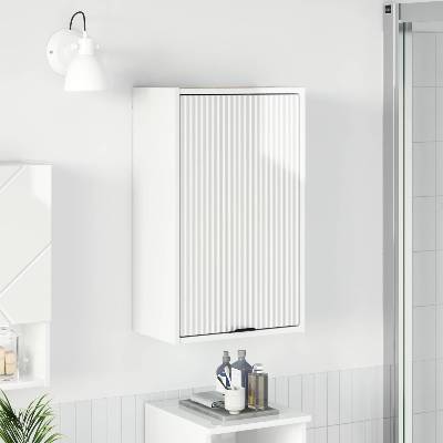vidaXL Шкаф за баня Лъскаво бяло 39 x 23, 5 x 65 см (883388)